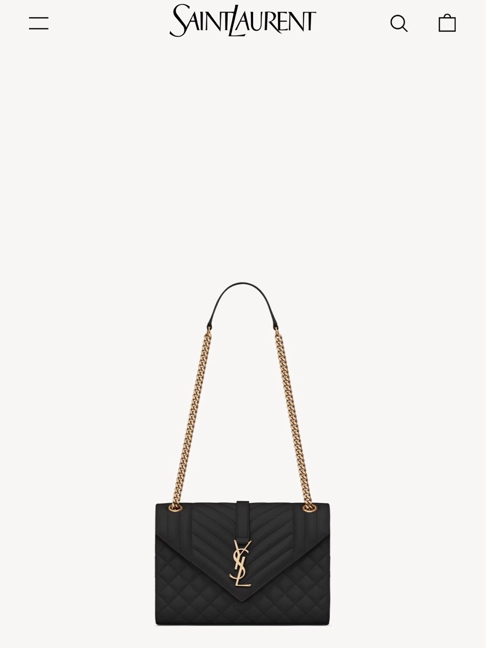Saint Laurent Black Quilted Chain Shoulder Bag
